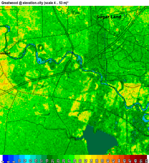 Zoom OUT 2x Greatwood, United States elevation map