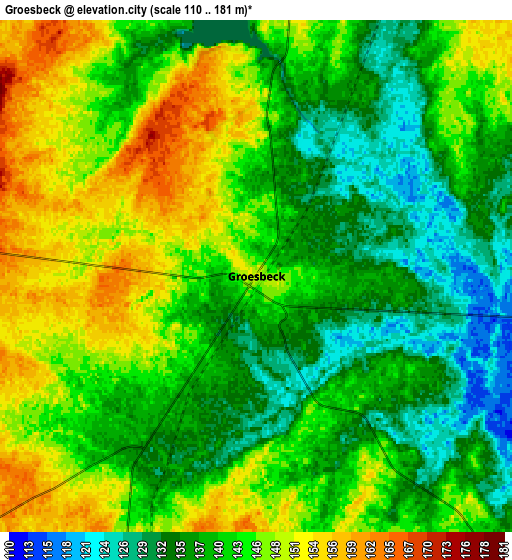 Zoom OUT 2x Groesbeck, United States elevation map