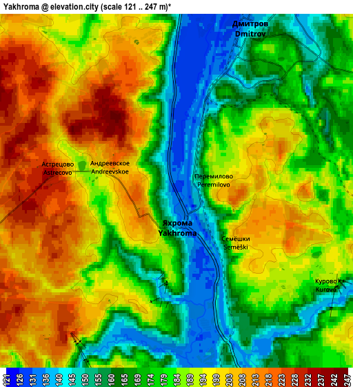 Zoom OUT 2x Yakhroma, Russia elevation map