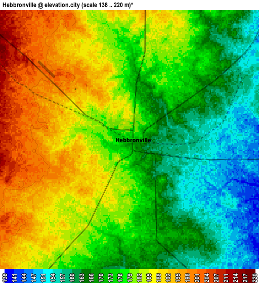 Zoom OUT 2x Hebbronville, United States elevation map