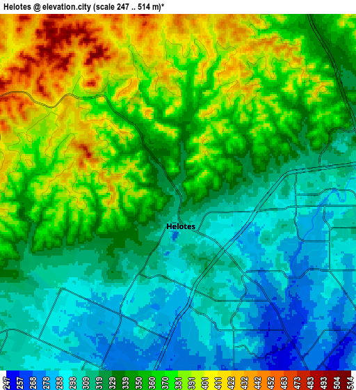 Zoom OUT 2x Helotes, United States elevation map