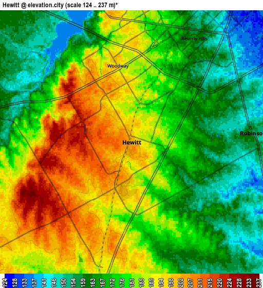 Zoom OUT 2x Hewitt, United States elevation map