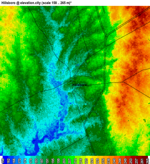 Zoom OUT 2x Hillsboro, United States elevation map