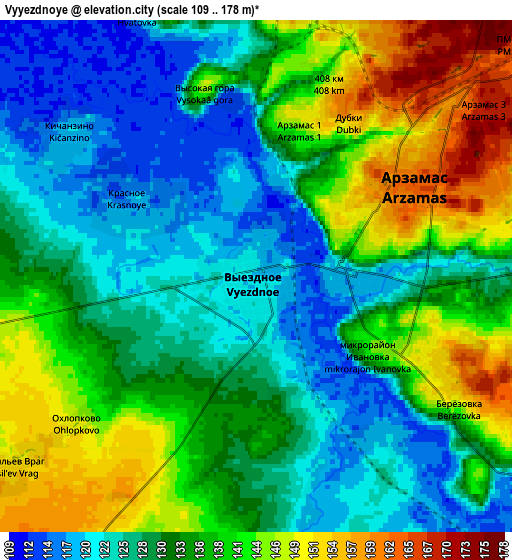 Zoom OUT 2x Vyyezdnoye, Russia elevation map