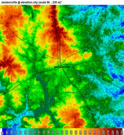 Zoom OUT 2x Jacksonville, United States elevation map