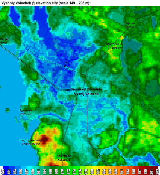 Zoom OUT 2x Vyshniy Volochëk, Russia elevation map