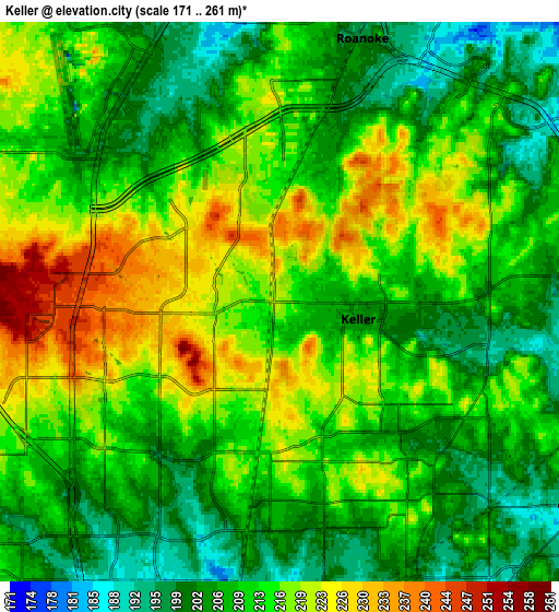 Zoom OUT 2x Keller, United States elevation map