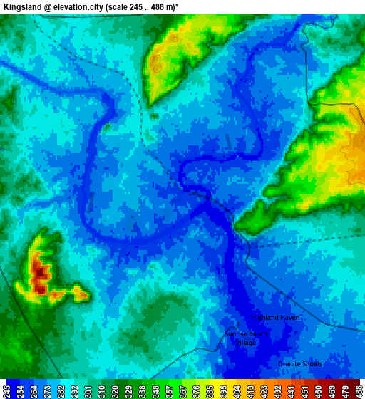 Zoom OUT 2x Kingsland, United States elevation map