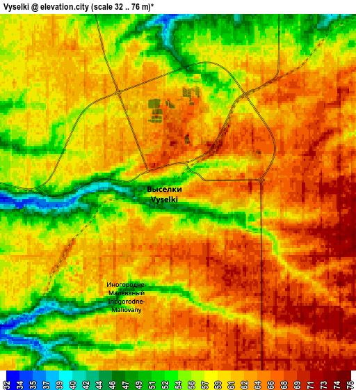 Zoom OUT 2x Vyselki, Russia elevation map