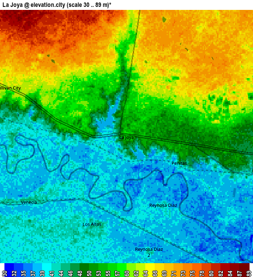 Zoom OUT 2x La Joya, United States elevation map