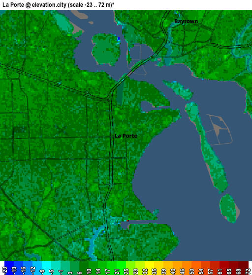 Zoom OUT 2x La Porte, United States elevation map