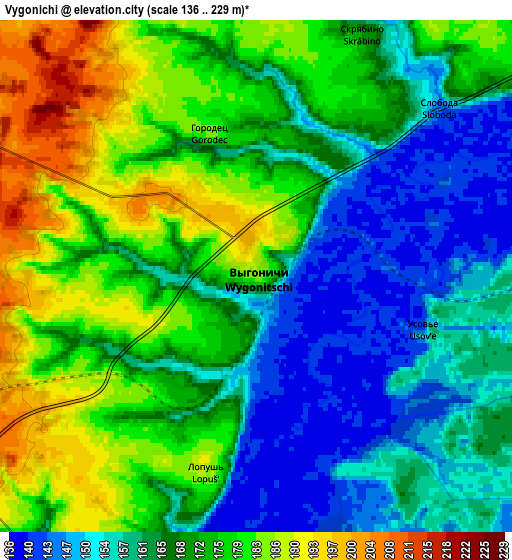 Zoom OUT 2x Vygonichi, Russia elevation map