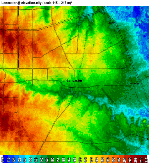 Zoom OUT 2x Lancaster, United States elevation map