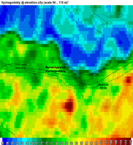 Zoom OUT 2x Vychegodskiy, Russia elevation map