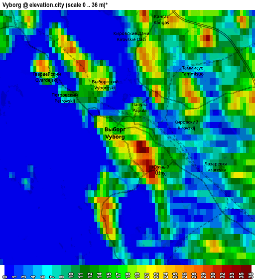 Zoom OUT 2x Vyborg, Russia elevation map