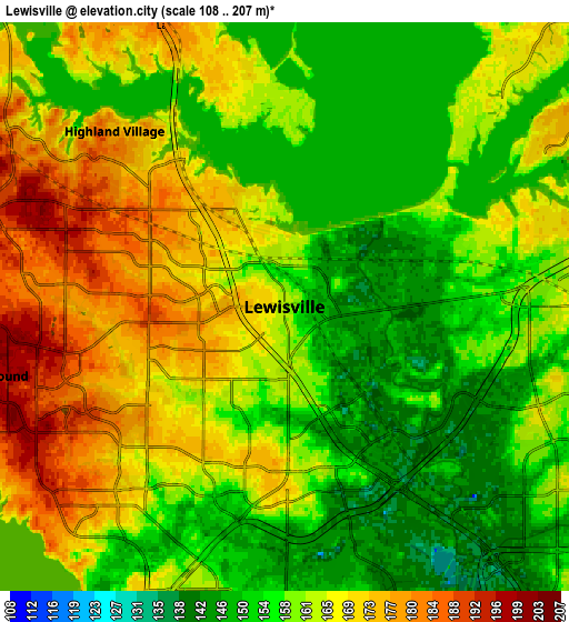 Zoom OUT 2x Lewisville, United States elevation map