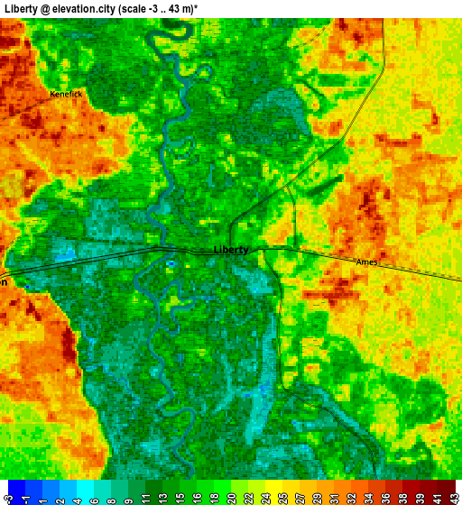 Zoom OUT 2x Liberty, United States elevation map