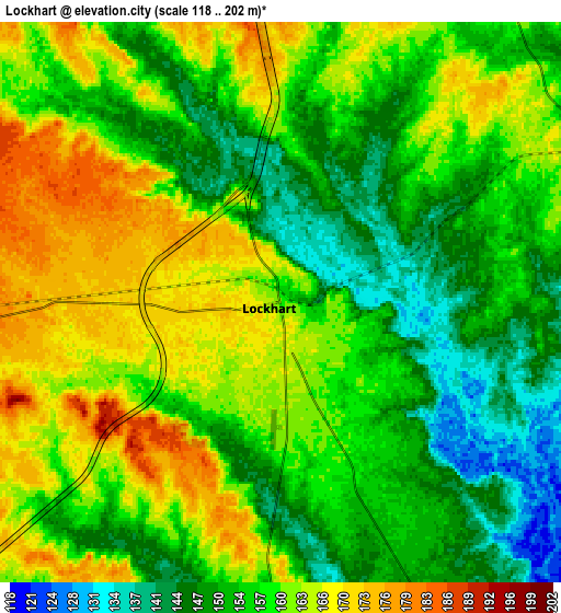 Zoom OUT 2x Lockhart, United States elevation map