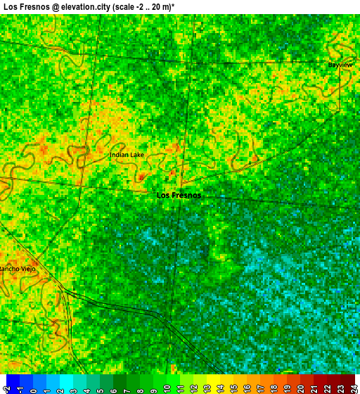 Zoom OUT 2x Los Fresnos, United States elevation map