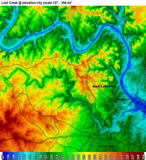 Zoom OUT 2x Lost Creek, United States elevation map