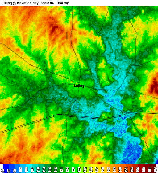 Zoom OUT 2x Luling, United States elevation map