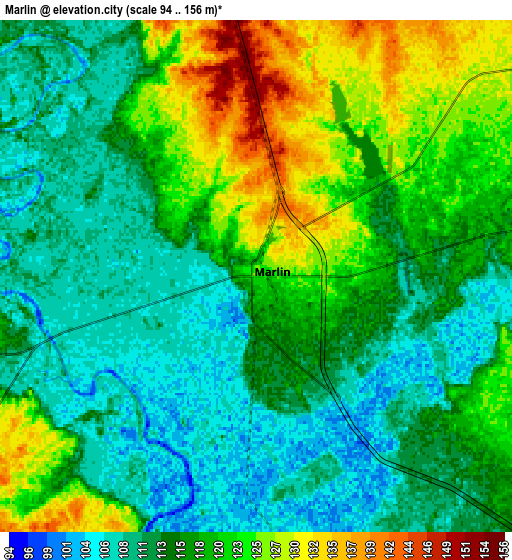 Zoom OUT 2x Marlin, United States elevation map