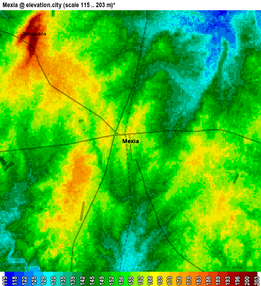 Zoom OUT 2x Mexia, United States elevation map