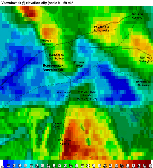 Zoom OUT 2x Vsevolozhsk, Russia elevation map