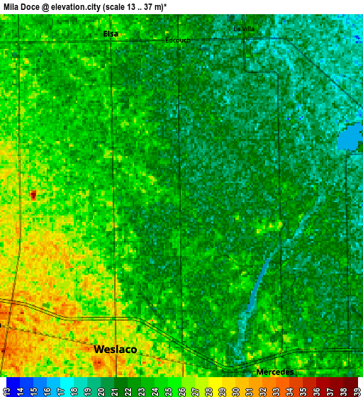 Zoom OUT 2x Mila Doce, United States elevation map