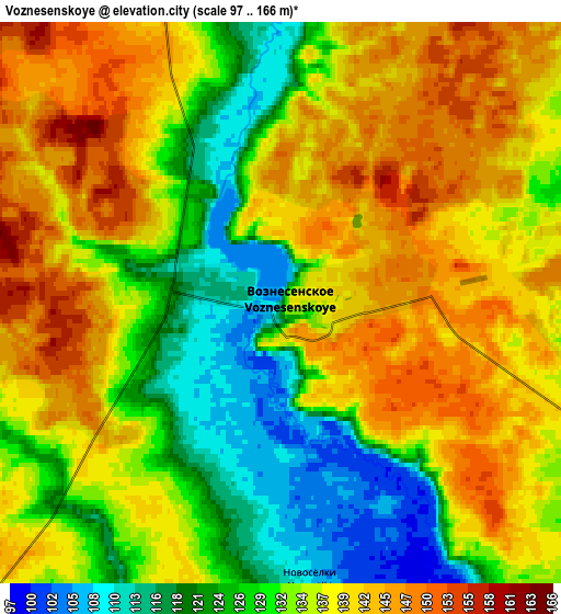 Zoom OUT 2x Voznesenskoye, Russia elevation map