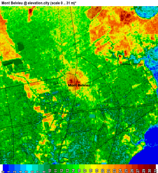 Zoom OUT 2x Mont Belvieu, United States elevation map