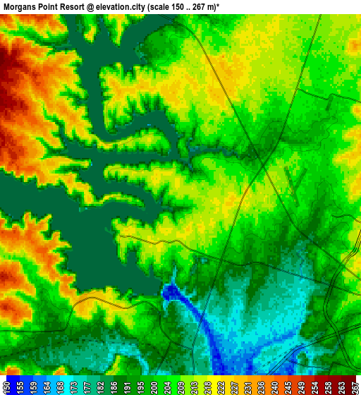 Zoom OUT 2x Morgans Point Resort, United States elevation map