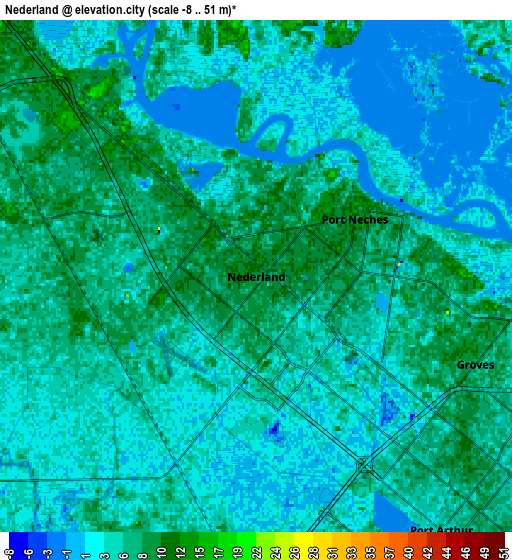 Zoom OUT 2x Nederland, United States elevation map