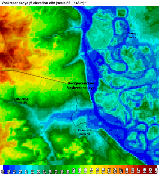 Zoom OUT 2x Voskresenskoye, Russia elevation map