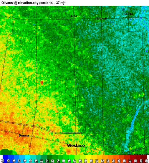 Zoom OUT 2x Olivarez, United States elevation map