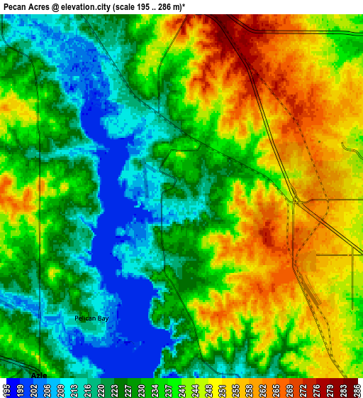 Zoom OUT 2x Pecan Acres, United States elevation map