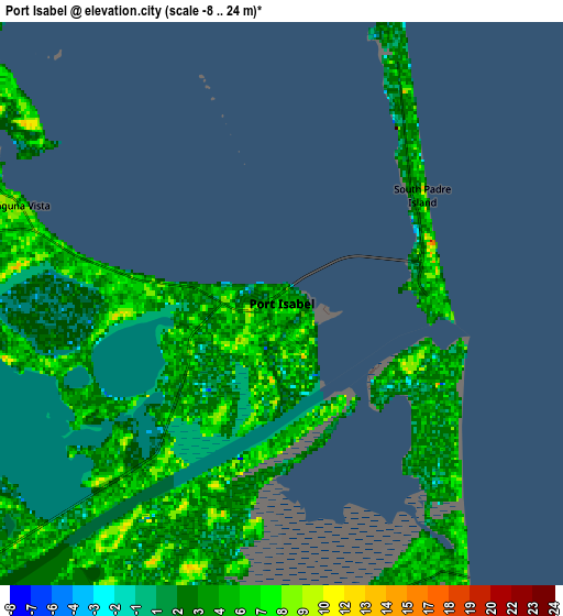 Zoom OUT 2x Port Isabel, United States elevation map