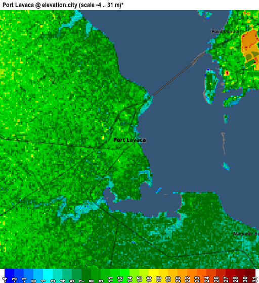 Zoom OUT 2x Port Lavaca, United States elevation map