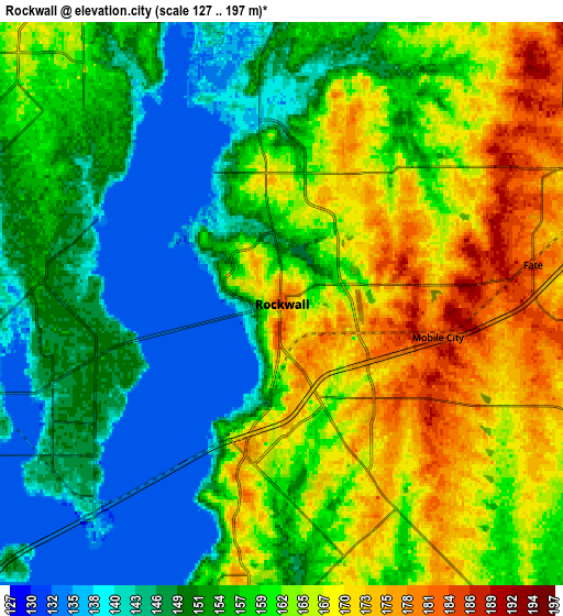 Zoom OUT 2x Rockwall, United States elevation map