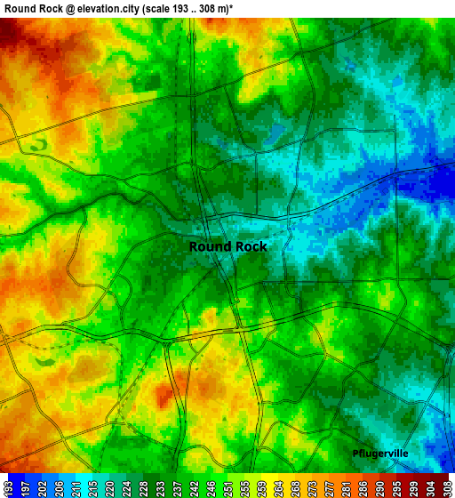 Zoom OUT 2x Round Rock, United States elevation map