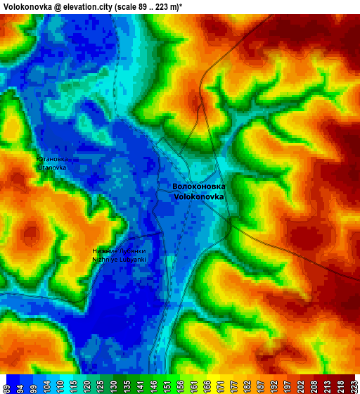 Zoom OUT 2x Volokonovka, Russia elevation map