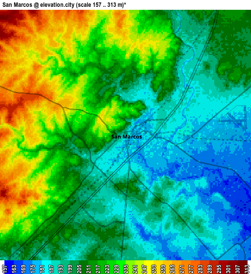 Zoom OUT 2x San Marcos, United States elevation map