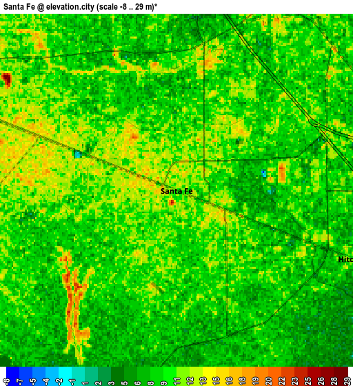 Zoom OUT 2x Santa Fe, United States elevation map