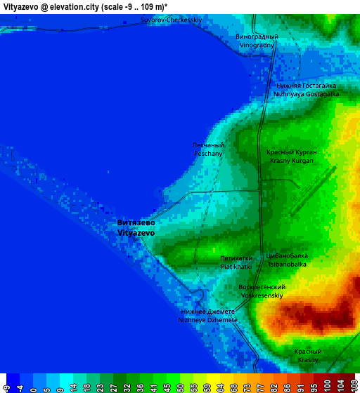 Zoom OUT 2x Vityazevo, Russia elevation map