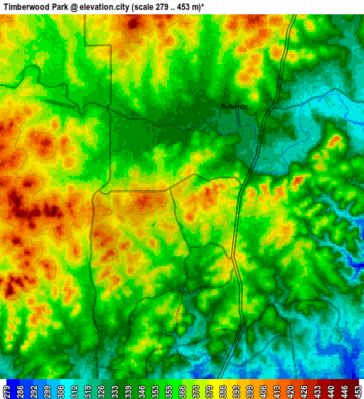 Zoom OUT 2x Timberwood Park, United States elevation map