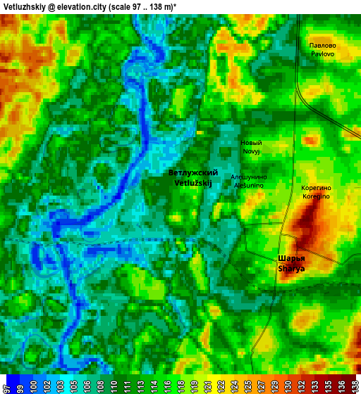 Zoom OUT 2x Vetluzhskiy, Russia elevation map