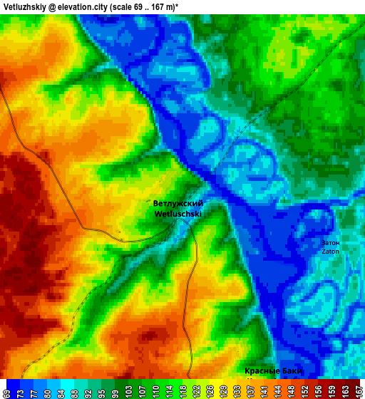 Zoom OUT 2x Vetluzhskiy, Russia elevation map