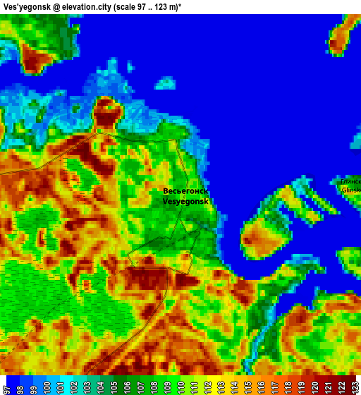 Zoom OUT 2x Ves’yegonsk, Russia elevation map