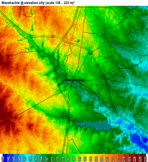 Zoom OUT 2x Waxahachie, United States elevation map