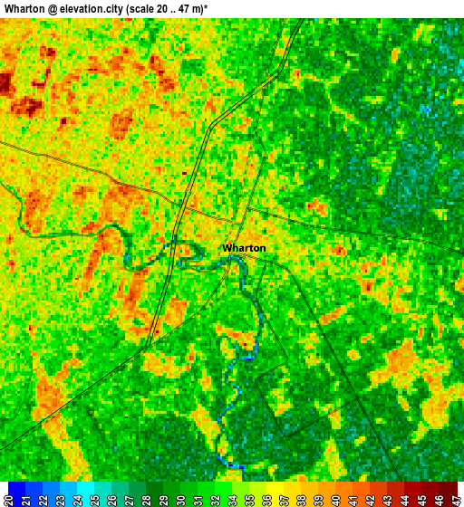 Zoom OUT 2x Wharton, United States elevation map